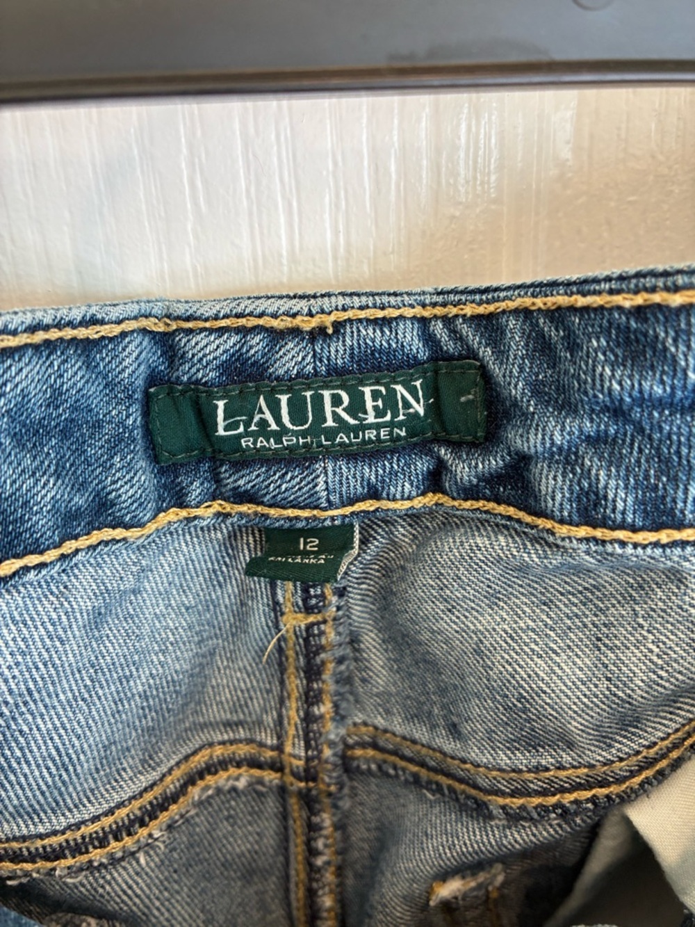 Lauren Ralph Lauren Two-Tone Wide Leg Jeans - Light & Dark Blue size 12 - Picture 2 of 4